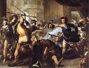 Luca  Giordano Perseus Turning Phineas and his followers to stone Germany oil painting reproduction